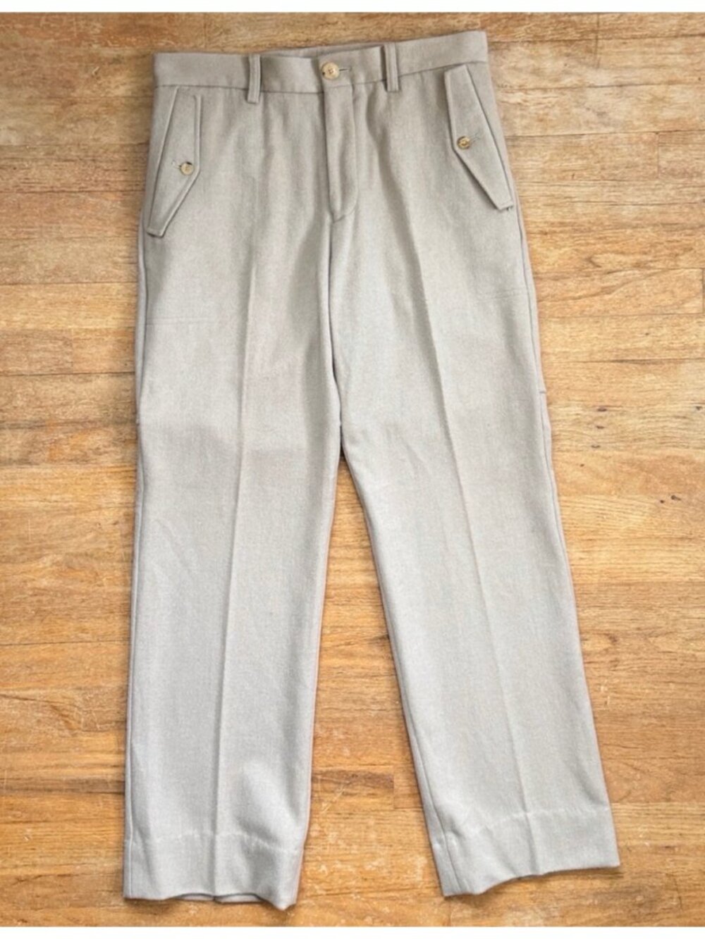 Vintage Y2K Sean John Mens Felted Wool/Cashmere Pants Size 32x32 Beige Trousers